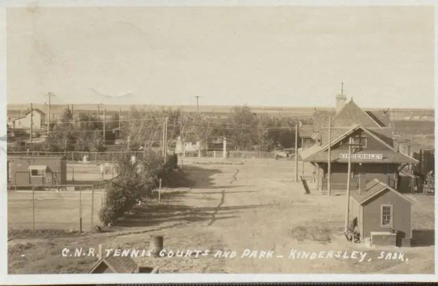 C.N.R. tennis courts and park, with the station